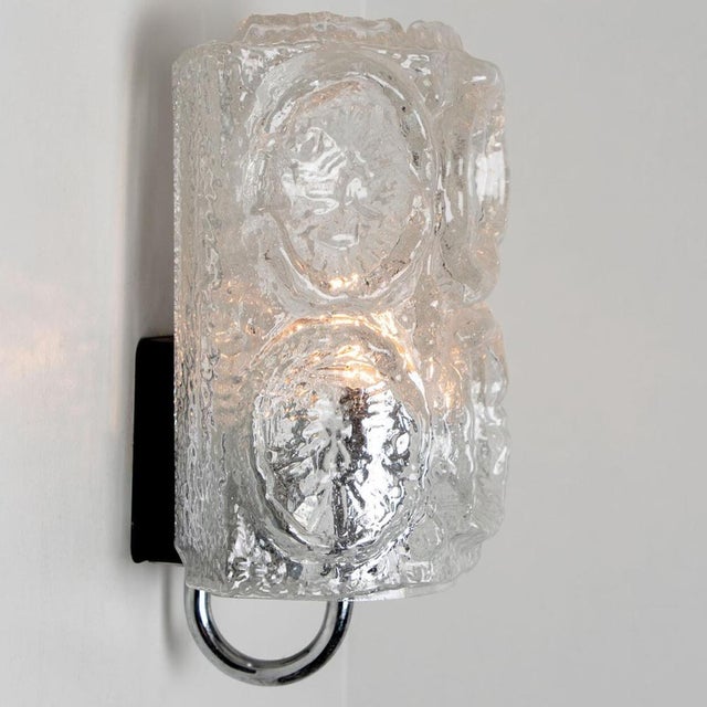 Clear Chrome Glass Wall Light by Helena Tynell for Limburg, 1960 For Sale - Image 4 of 18