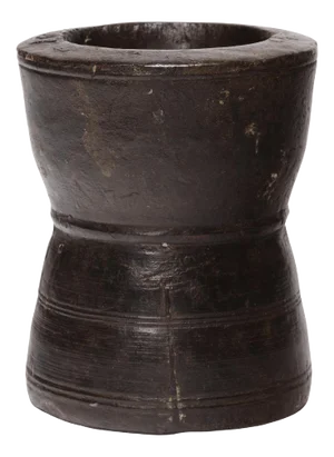 Chinese Turned Wooden Mortar, c. 1900