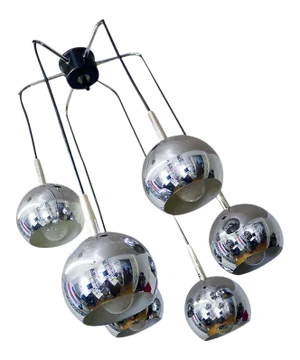 German Chrome Cascading Ceiling Lamp from Kaiser Idell / Kaiser Leuchten, 1970s