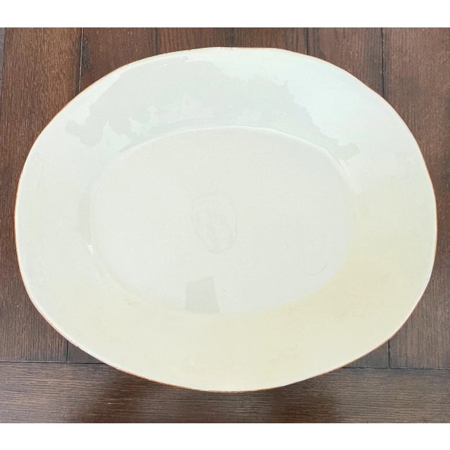 VIETRI Vintage Large 19.5" W Cream Modern Decorative Pottery Bowl for Entry or Coffee Table For Sale - Image 4 of 8