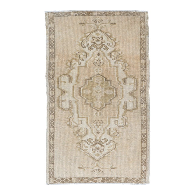 Turkish Mini Rug Oriental Hand Knotted Vintage Rug 1'9" x 2'11" #16771 For Sale