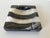 Vintage Postmodern Black & White Striped Marble Ashtray For Sale - Image 4 of 12