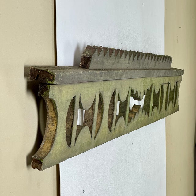 Wood Majestic Architectural Salvage Ornamental Painted Wood Frieze/Valance Decorative Element C. Late 19th American Victorian Design For Sale - Image 7 of 13