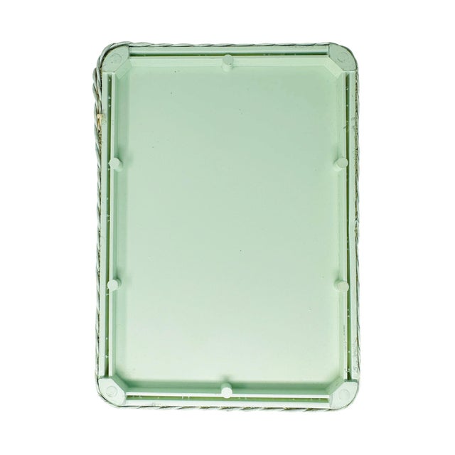 Mid-Century Sage Green Wicker Wastebasket With Triple Braided Trim For Sale - Image 11 of 11