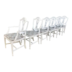 Vintage c.1950s Refinished Duncan Phyfe “Style” Hepplewhite Chairs - Set of 6