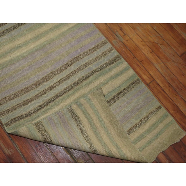 Mid 20th Century Striped Turkish Kilim Runner - 2'5" x 24'2" For Sale - Image 4 of 6