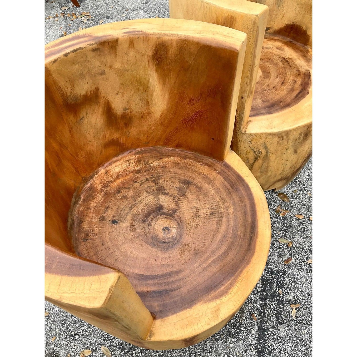 Vintage Boho Carved Tree Trunk Chair — additional photo 8