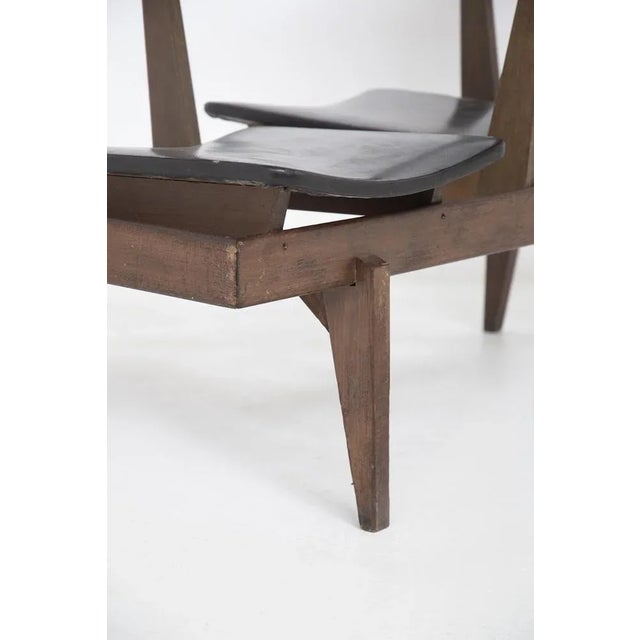 Vintage Italian Bench with Black Leather Seats For Sale - Image 6 of 10