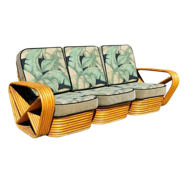 Six-Strand square Pretzel style, three-seat sectional sofa. This sofa set of two features the famous six strand square...