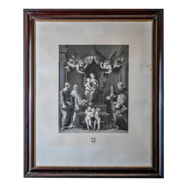 Framed Copperplate Engraving with Religious Motif For Sale