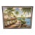 Large Mid-Century Style Coastal Tropical Palm Tree Landscape Oil Painting - Framed Fine Art For Sale