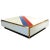 Glass Custom Italian Art Design 2-Drawer Red Blue Stripe White Glass Low Coffee Table For Sale - Image 7 of 8