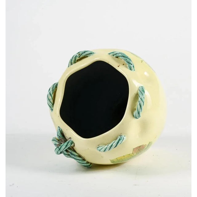 Italian Colored Ceramic Vase with Cord Decoration from Rometti For Sale - Image 6 of 9