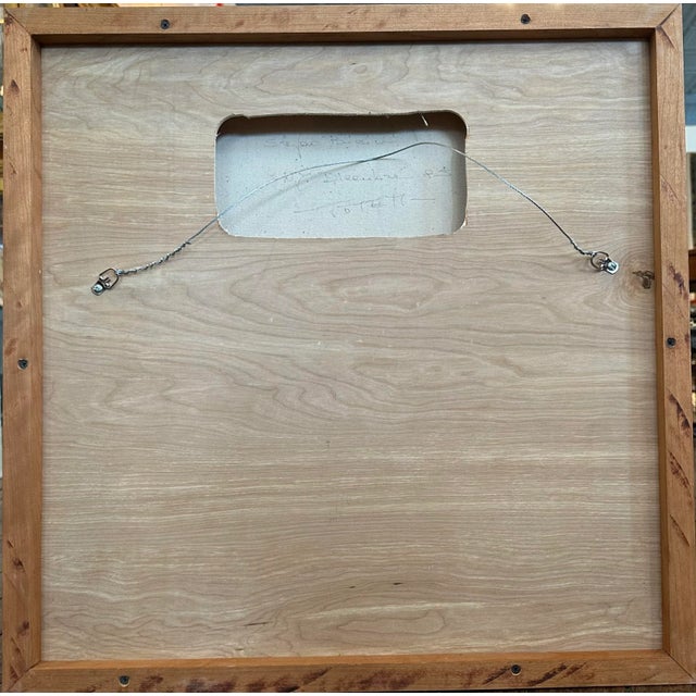 1980s Stefano Bicini “Totem” Geometric Oil Painting on Canvas, Signed and Dated ‘85, Framed For Sale - Image 4 of 6