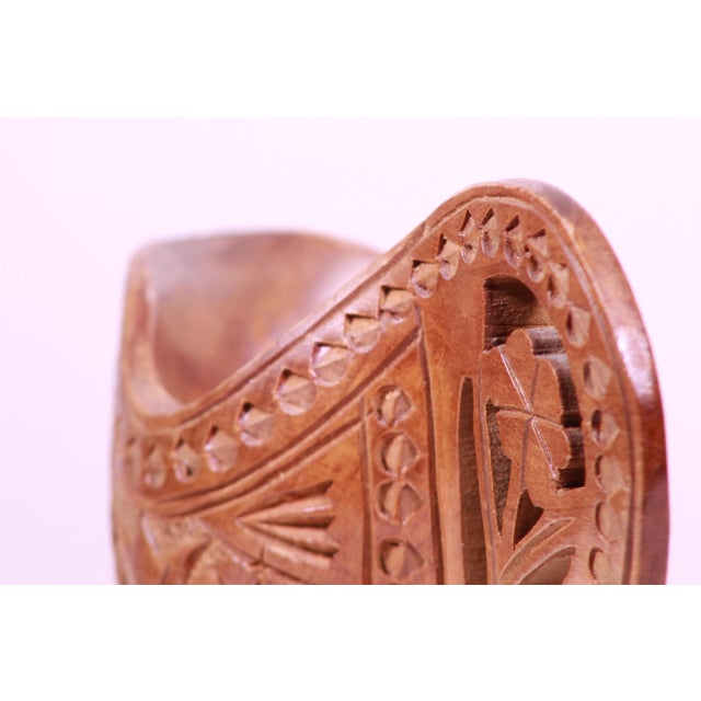 Wood Antique 1900s Hand-Carved Wooden Wedding Cup From Former Yugoslavia/European Balkan For Sale - Image 7 of 10