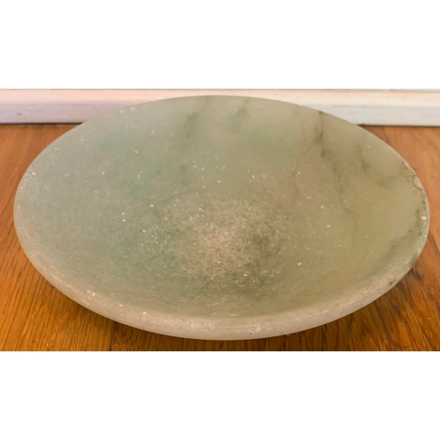 1980s vintage small alabaster plate which has a slight green tint.