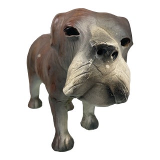 Leather Clad Bull Dog Figure. 1 of 2 For Sale