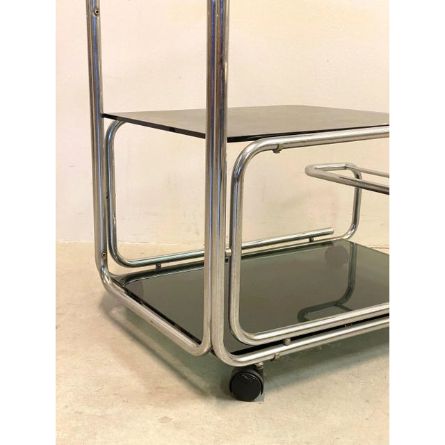 Black Mid-Century Modern Steel Trolley, 1970s For Sale - Image 8 of 12
