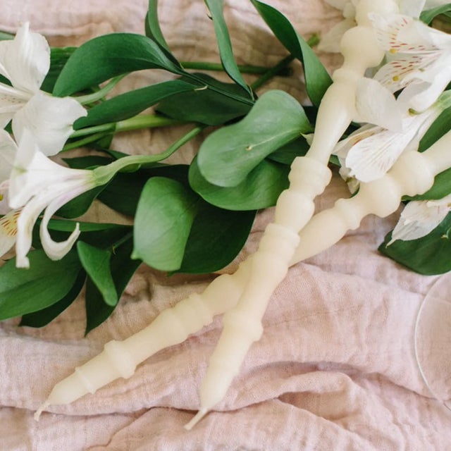 2020s Spindle Leg Tapers, Set of 2 - Smoked Lilac For Sale - Image 5 of 5