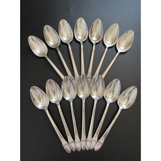 81 Pieces 1847 Rogers Bros. First Love 1937 Silverplate Flatware Set - Service for 10 For Sale - Image 11 of 14