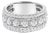 .925 Sterling Silver 2.0 Cttw Lab Grown Diamond Three-Row Pavé Band Ring - Size 7 For Sale