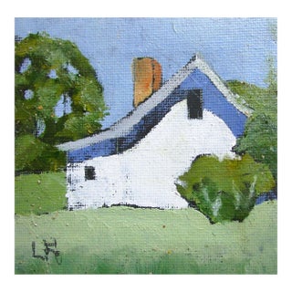 Miniature Santa Rosa Farmhouse 4x4 Lynne French California Landscape O/C For Sale