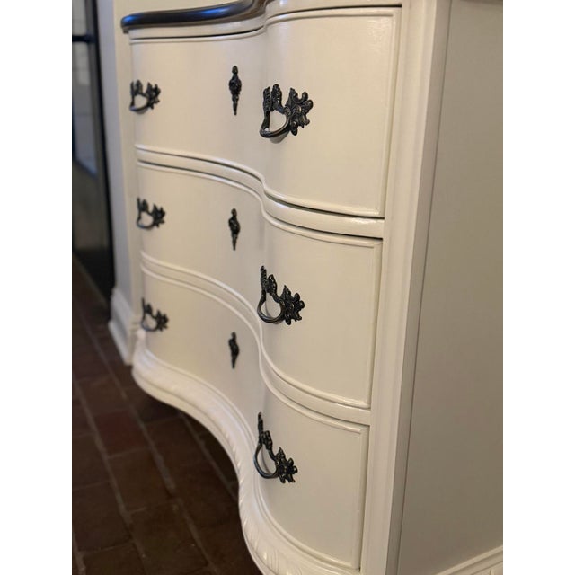 Broyhill Vintage Broyhill Serpentine 3-Drawer Chest, Professionally Refinished For Sale - Image 4 of 9