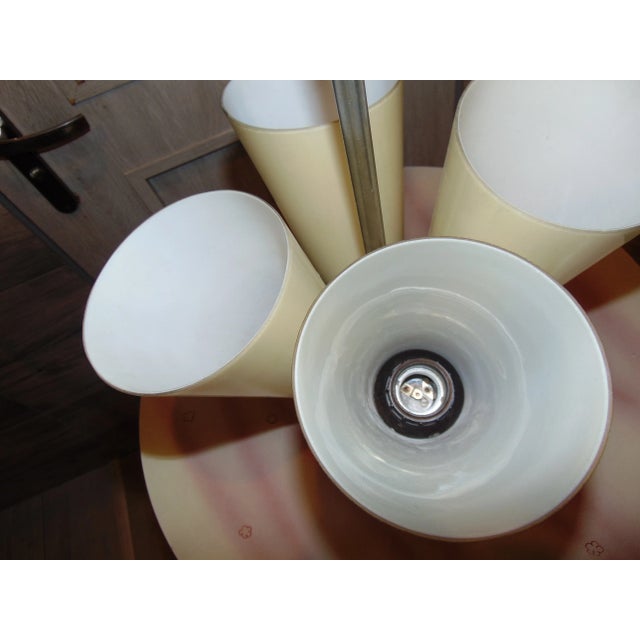 Mid-Century Nickel-Plated Chandelier from Napako For Sale - Image 6 of 9