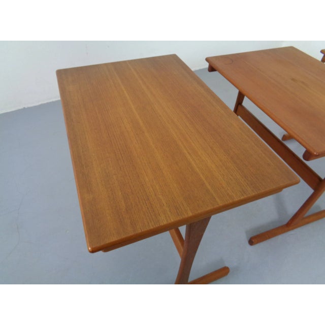Danish Teak Nesting Tables, 1960s, Set of 3 For Sale - Image 12 of 18
