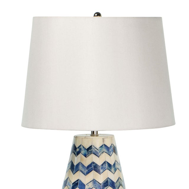 Coastal Regina Andrew Cassia Chevron Table Lamp in Blue For Sale - Image 3 of 7