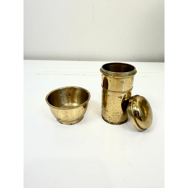 Antique Brass Shaving Mirror For Sale - Image 11 of 13