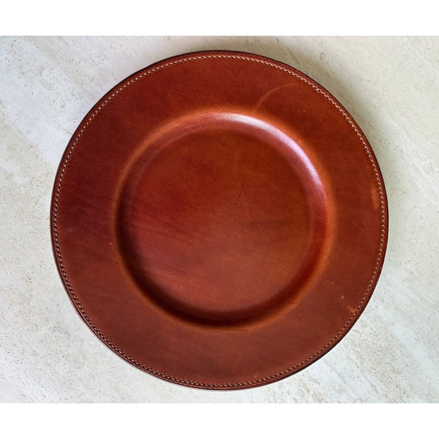 Ralph Lauren Brown Leather Plate Chargers - Set of 4 For Sale - Image 10 of 12
