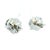 Metal Sapphire and Diamond Floral Cluster Stud Earrings in 14k White Gold, A Pair For Sale - Image 7 of 11
