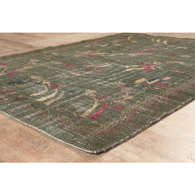 Olive Zeki Muren Vintage Turkish Sivas Rug, 06'02 X 08'07 For Sale - Image 8 of 10