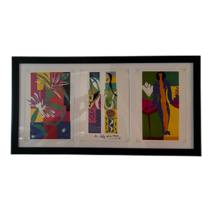 1990s Matisse Prints From the Jazz Series the Beasts of Sea the Creole Dancer Zulma Framed Matted Signed in Plate