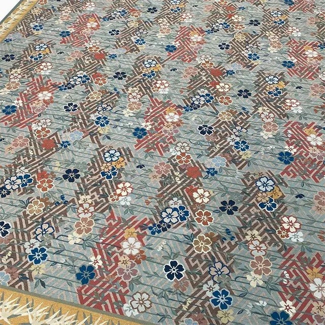 Handwoven Japanese Style Aubusson Area Rug 9’0″ X 12’0″ For Sale - Image 4 of 10