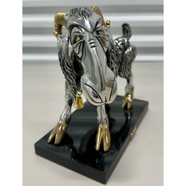 Frank Meisler “Ephraim the Goat” Limited Edition Signed Kinetic Sculpture on Marble For Sale - Image 14 of 18