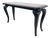 Vintage Postmodern Black Lacquer Console Table | Sculptural Leg Sofa Table For Sale