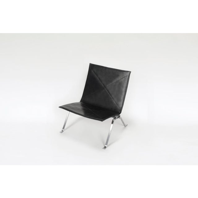 Contemporary Vintage Black PK 22 Chair by Poul Kjærholm for Fritz Hansen, 1950s For Sale - Image 3 of 8