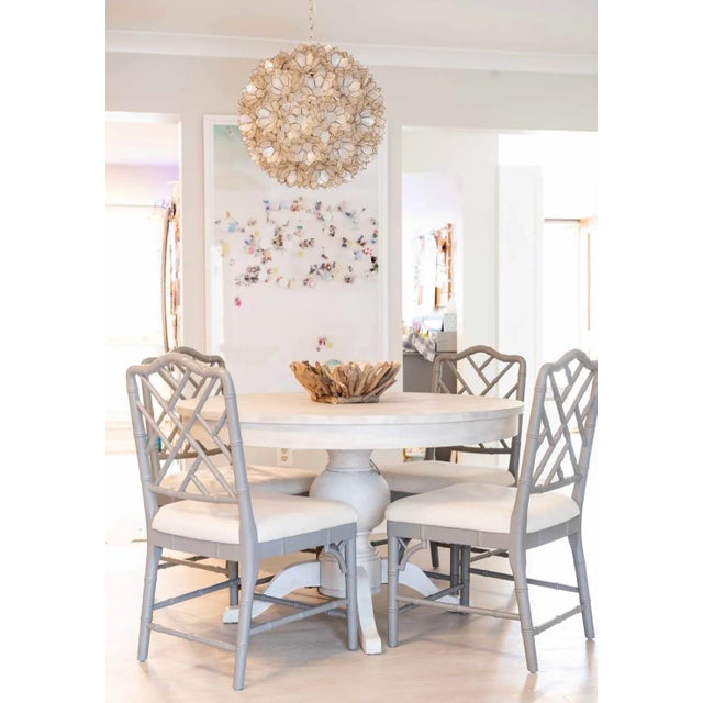 Contemporary Matthew Izzo Home Jupiter Lotus FLower Capiz Shell Pendant Chandelier For Sale - Image 3 of 3