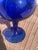 Vintage Mid-Century Cobalt Blue Art Glass Beehive Vase For Sale - Image 4 of 7