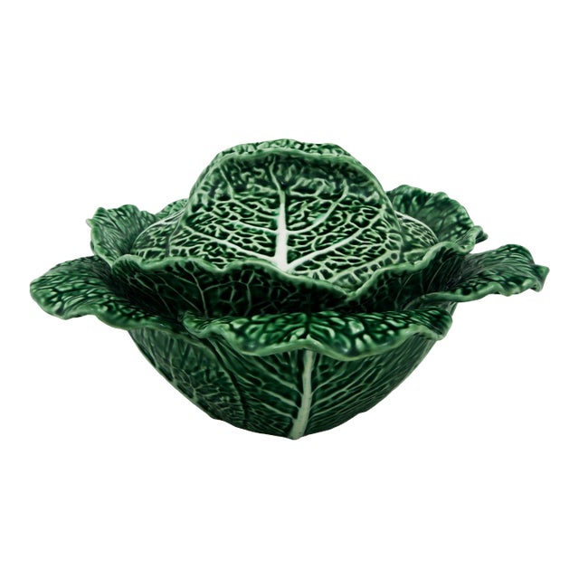 Bordallo Pinheiro Cabbage Tureen 67 oz, Green For Sale