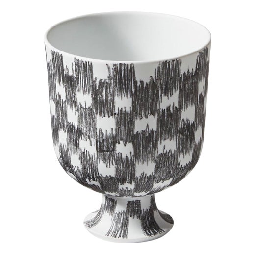 Formafantasma Post Scriptum Cachepot Black Scacchi Vase from Cassina For Sale