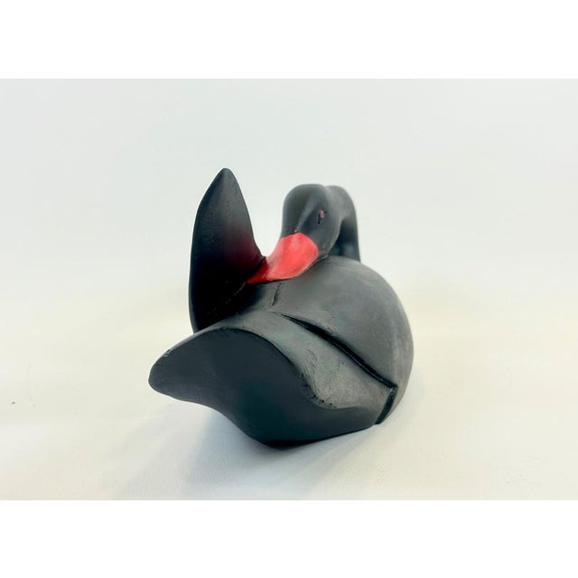 Large Vintage Carved Wood Black Swan Figurine For Sale - Image 5 of 15
