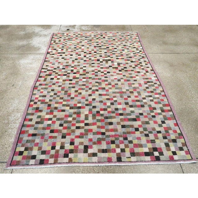 Mid-Century Modern Galerie Shabab Collection Mid-20th Century Turkish Anatolian Accent Rug For Sale - Image 3 of 9