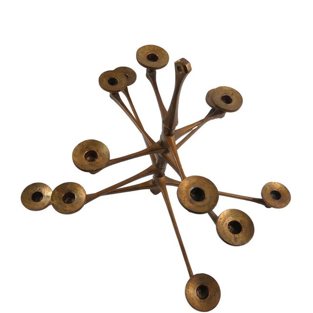 Brutalist Candleholder in Bronze For Sale - Image 5 of 11