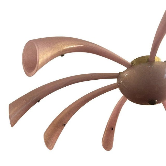 1950s Pair Barovier & Toso Murano Glass Fuochi D’Artificio “Fireworks” Chandeliers For Sale - Image 10 of 10