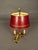 Early 20th Century French Bronze and Tall French Bouillotte Style Table Lamp With Red Hand-Painted Shade For Sale - Image 14 of 16