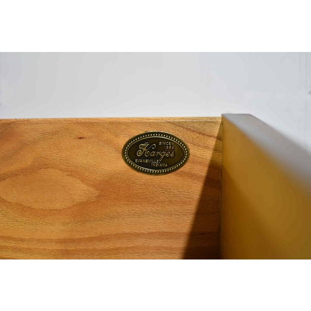 Mid Century French Regency Burled Walnut 9-Drawer Highboy With Brass Hardware by Karges Indiana For Sale - Image 15 of 16