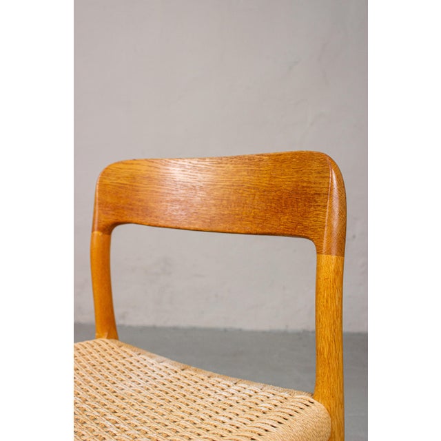 Mid-Century Danish No. 75 Chair in Oak by Niels Otto Møller for J.L. Møllers, 1960s, Set of 2 For Sale - Image 9 of 16
